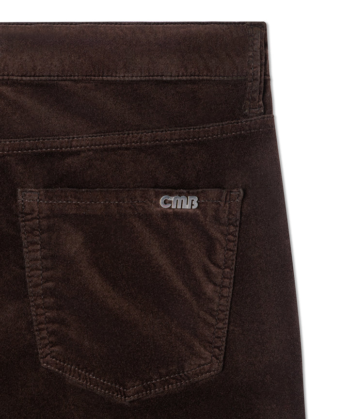 Paris Flared Viscose-Velvet Choco Spill