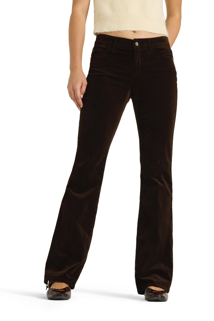 Paris Flared Viscose-Velvet Choco Spill