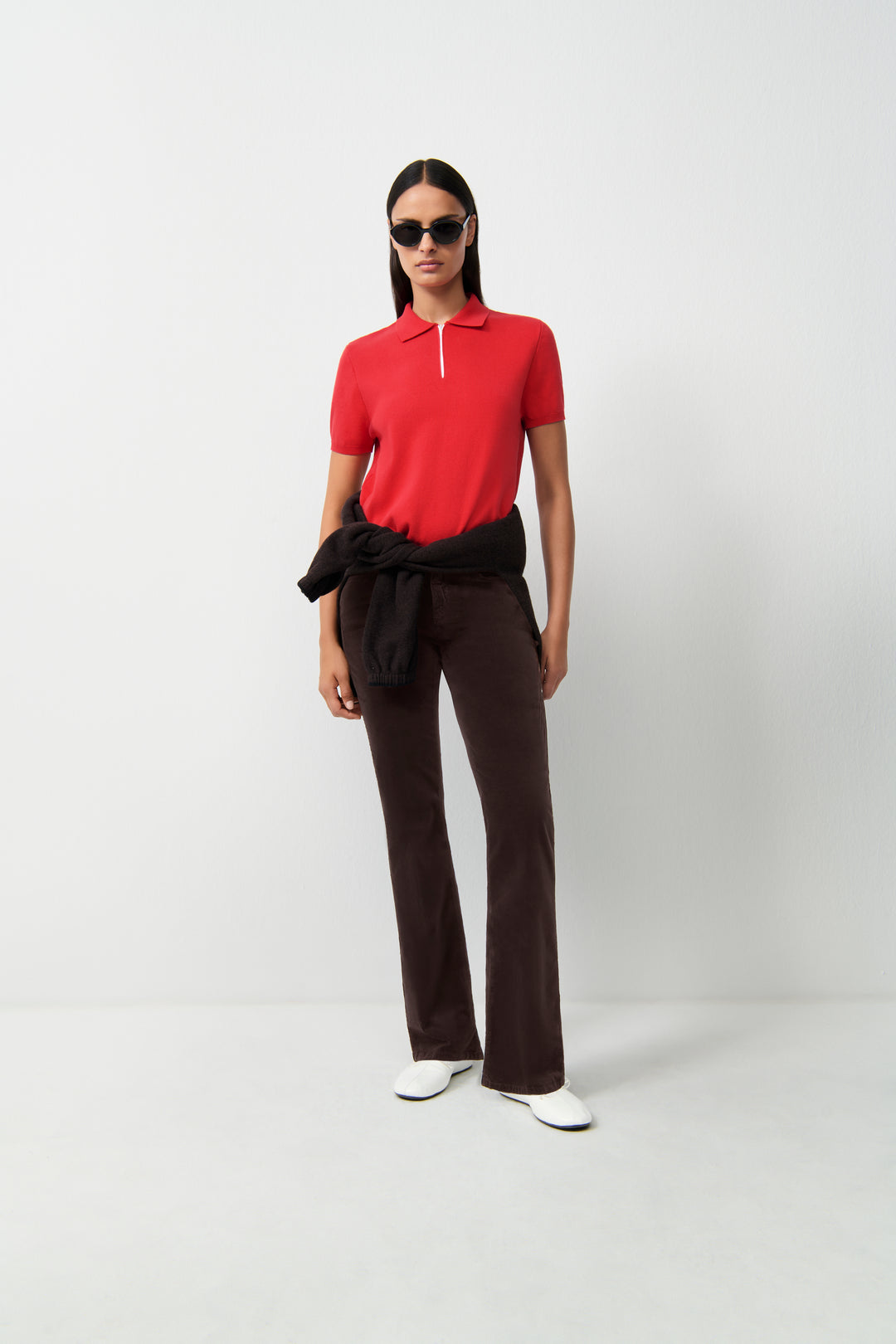 Paris Flared Viscose-Velvet Choco Spill