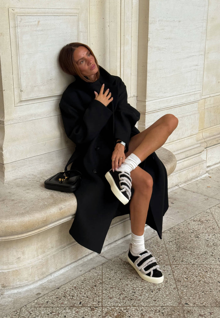 Shearling Low Velcro Black