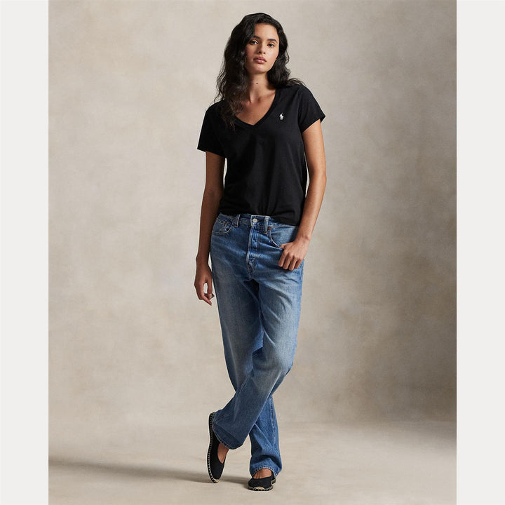 COTTON JERSEY V-NECK TEE