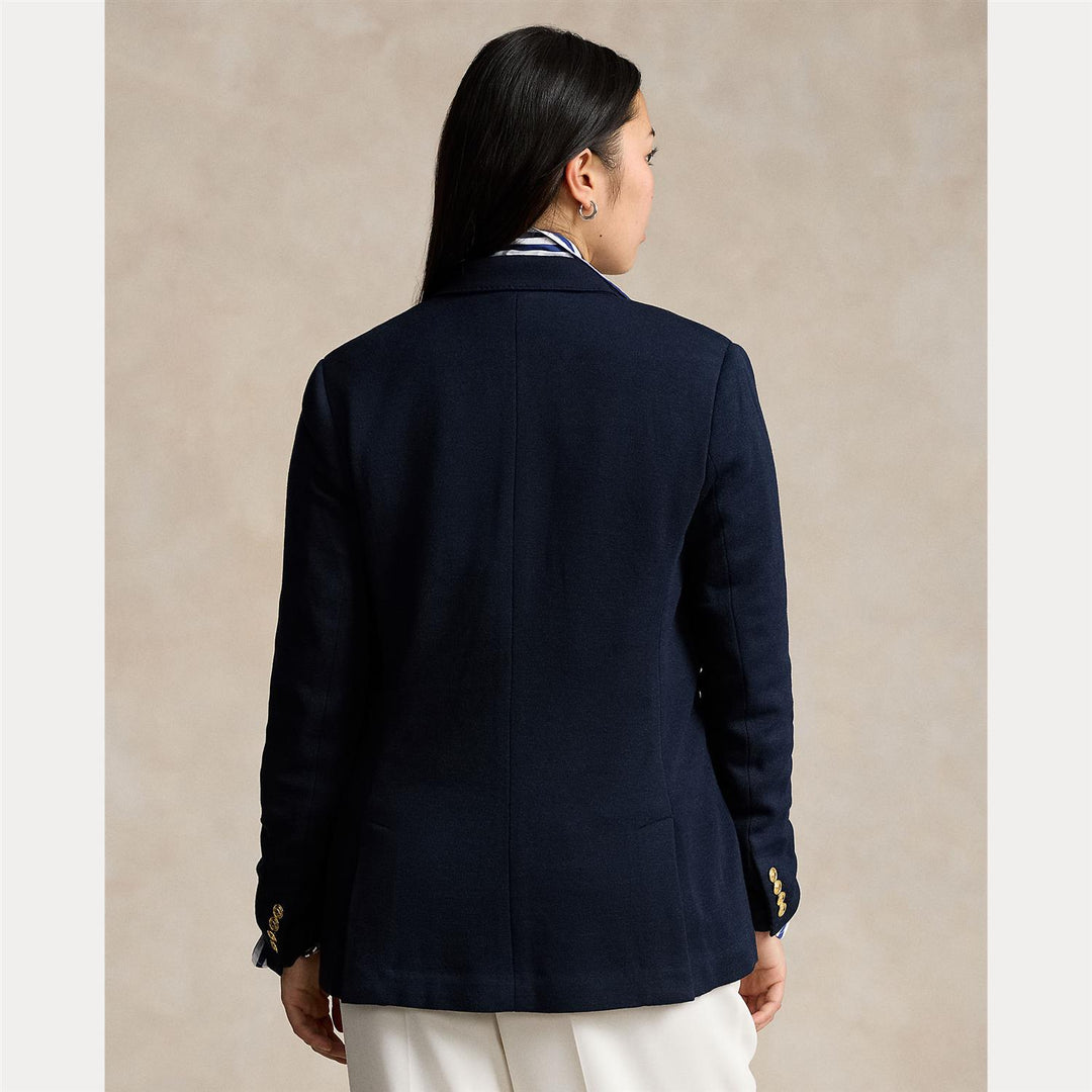 DOUBLE-BREASTED KNIT BLAZER