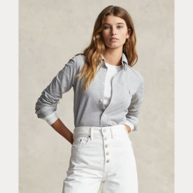 SLIM FIT KNIT COTTON OXFORD SHIRT