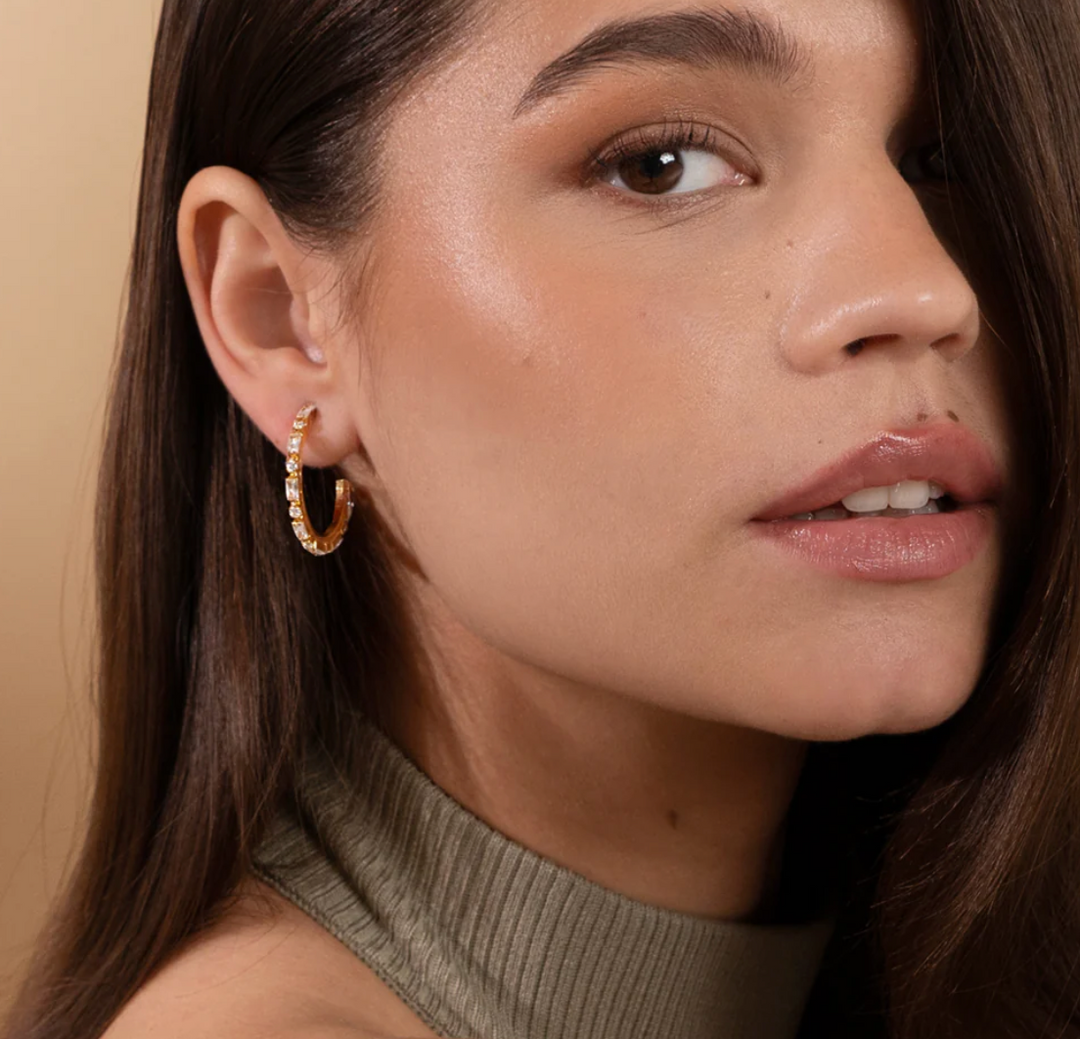 EVELYNE LOOPS GOLD CRYSTAL