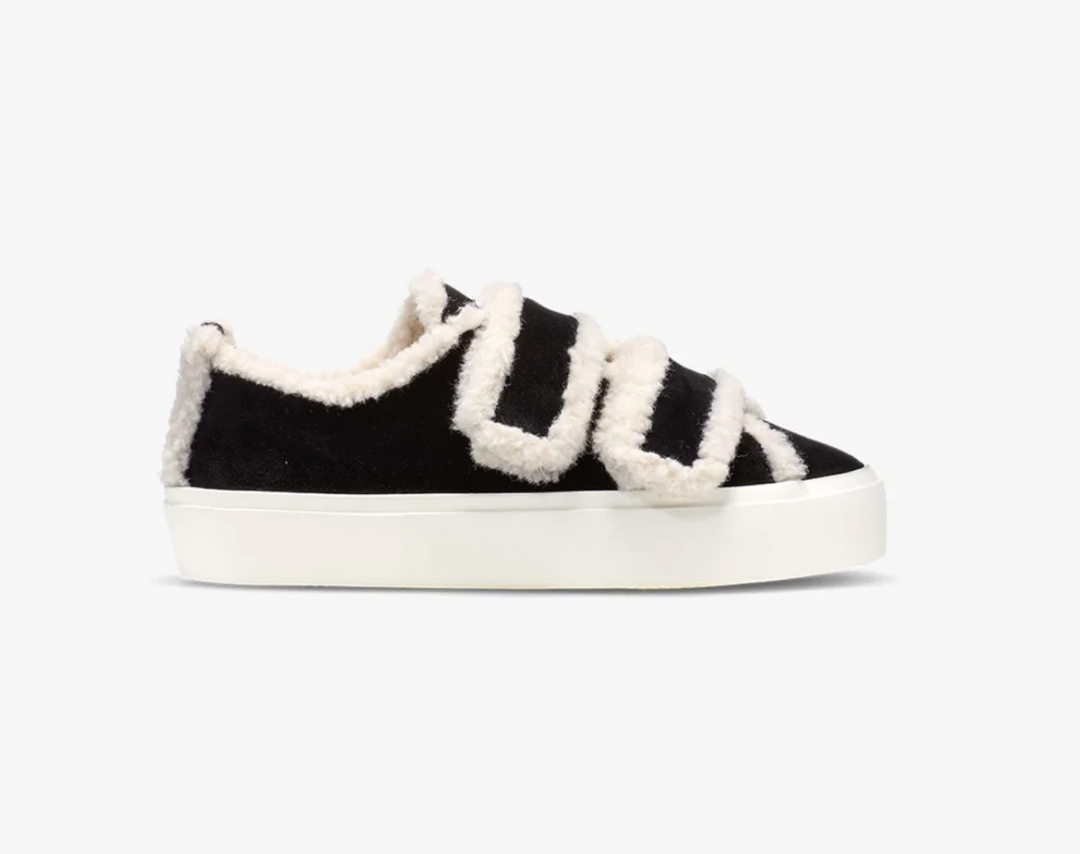 Shearling Low Velcro Black