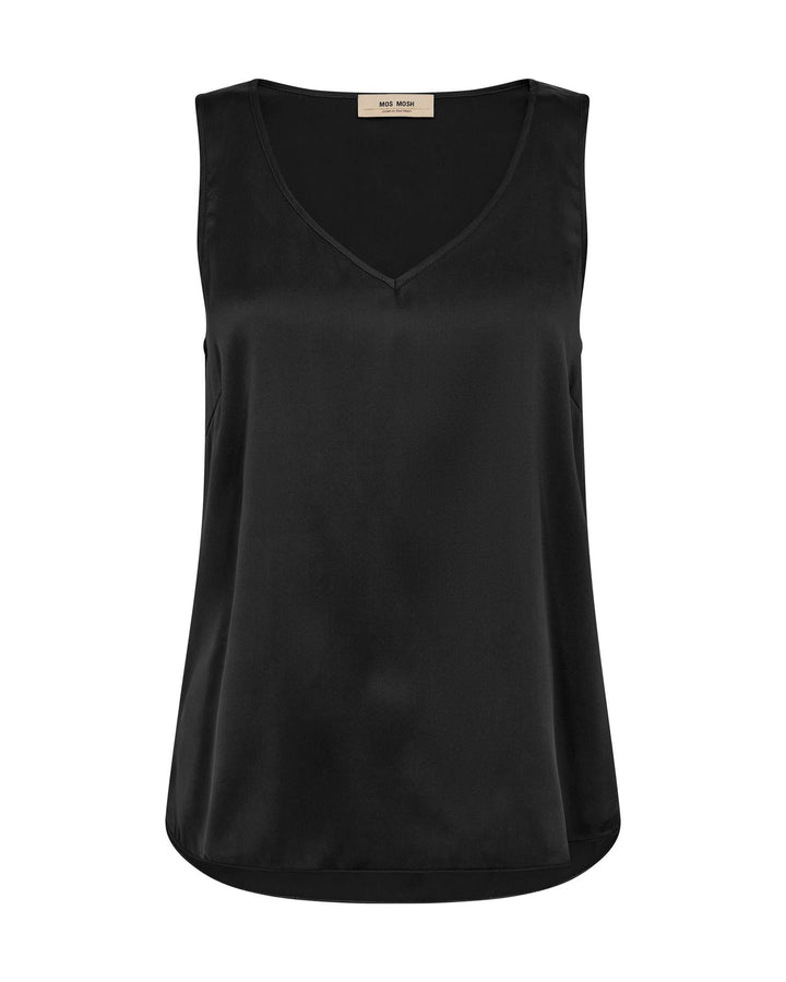 MMAstrid V-Neck Silk Tank Top Black