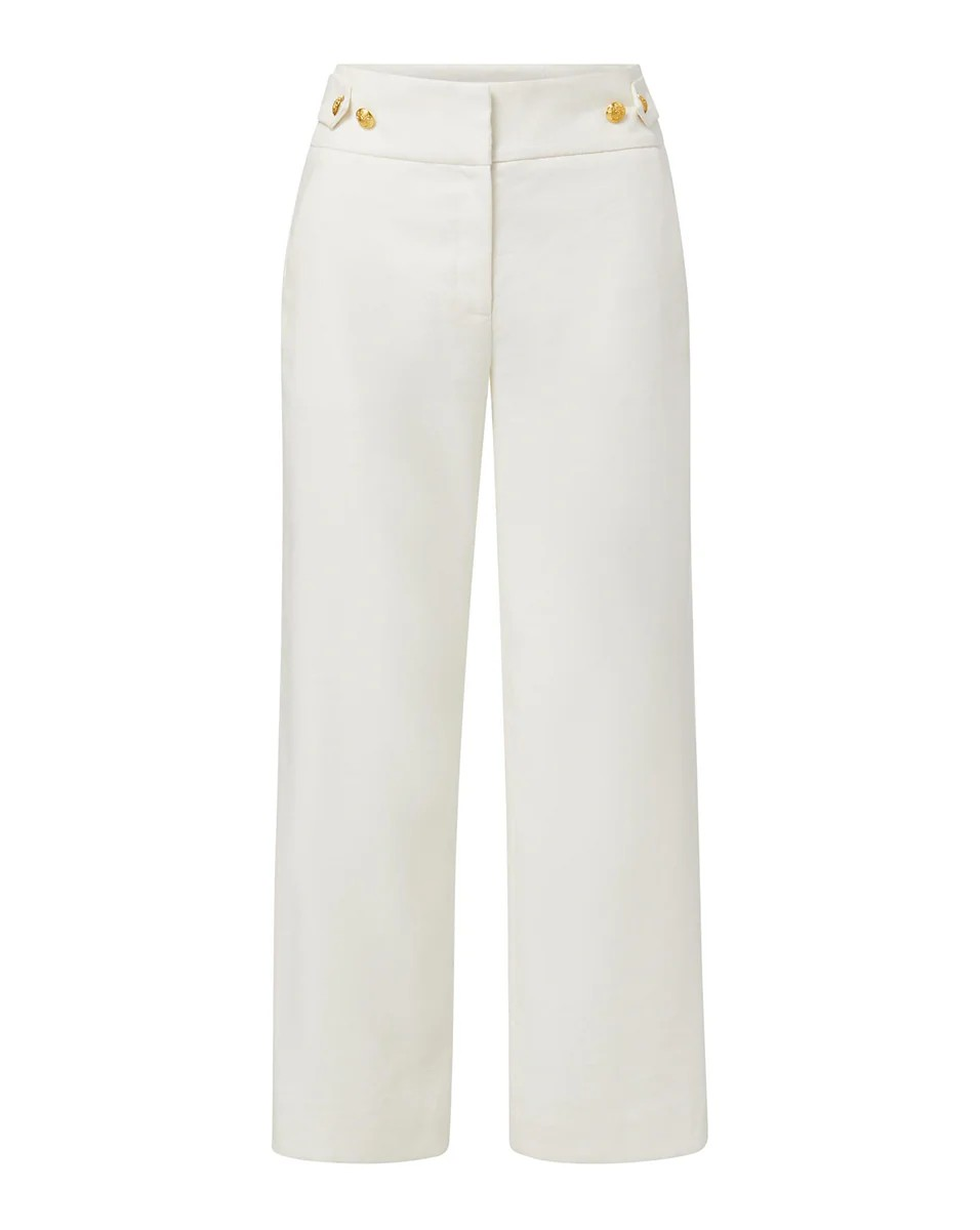 AUBRIE LINEN PANT Hvit