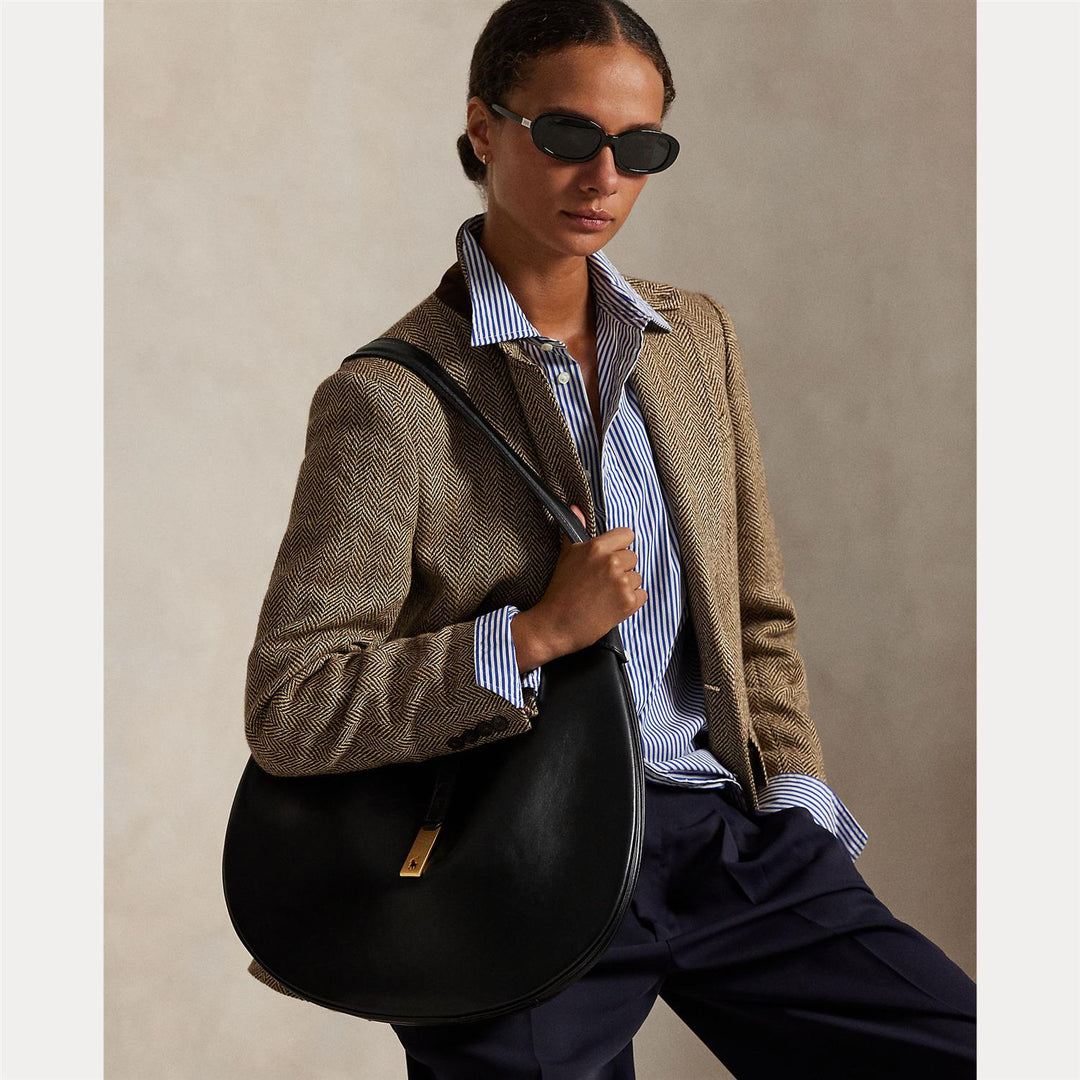 POLO ID CALFSKIN LARGE SHOULDER BAG BLACK