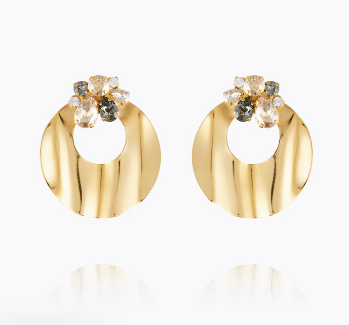 CAY EARRINGS GOLD	CRYSTAL