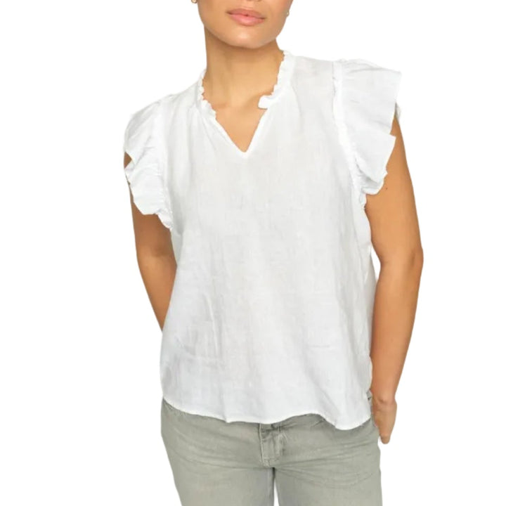 MMTea Linen Blouse White
