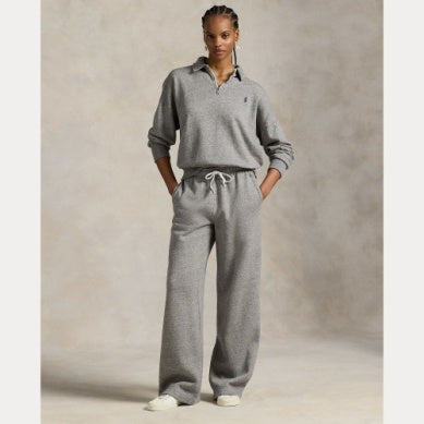 DRAWSTRING FLEECE WIDE-LEG SWEATPANT