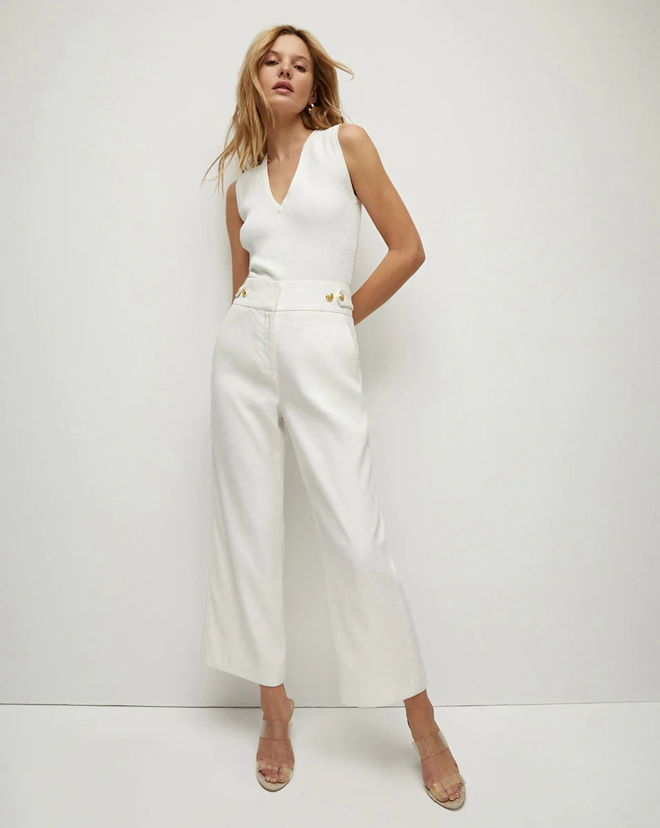AUBRIE LINEN PANT Hvit