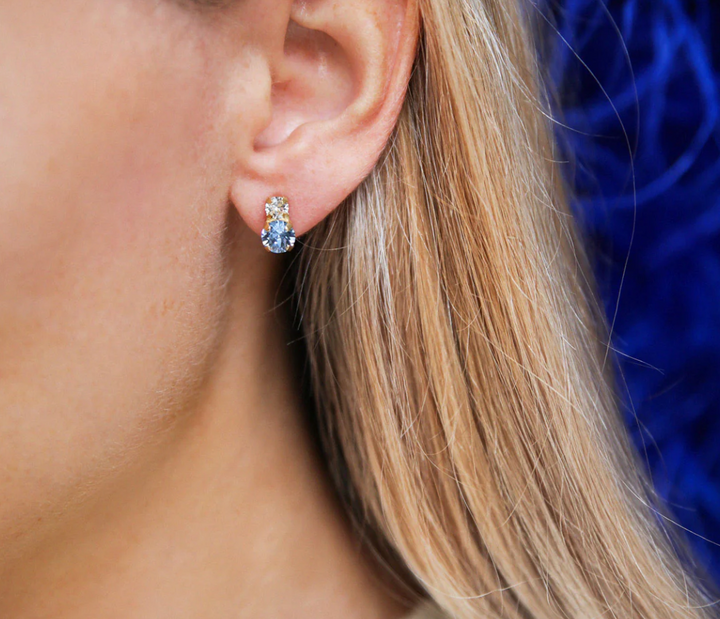 LEAH EARRINGS GOLD BLUE COMBO