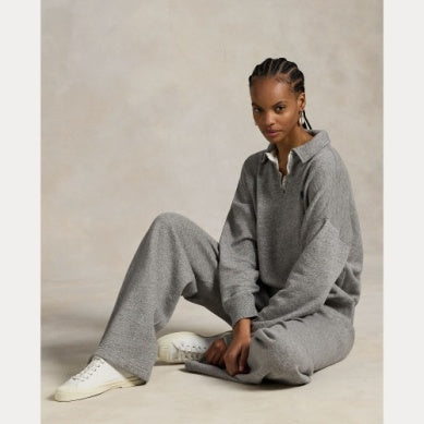 DRAWSTRING FLEECE WIDE-LEG SWEATPANT